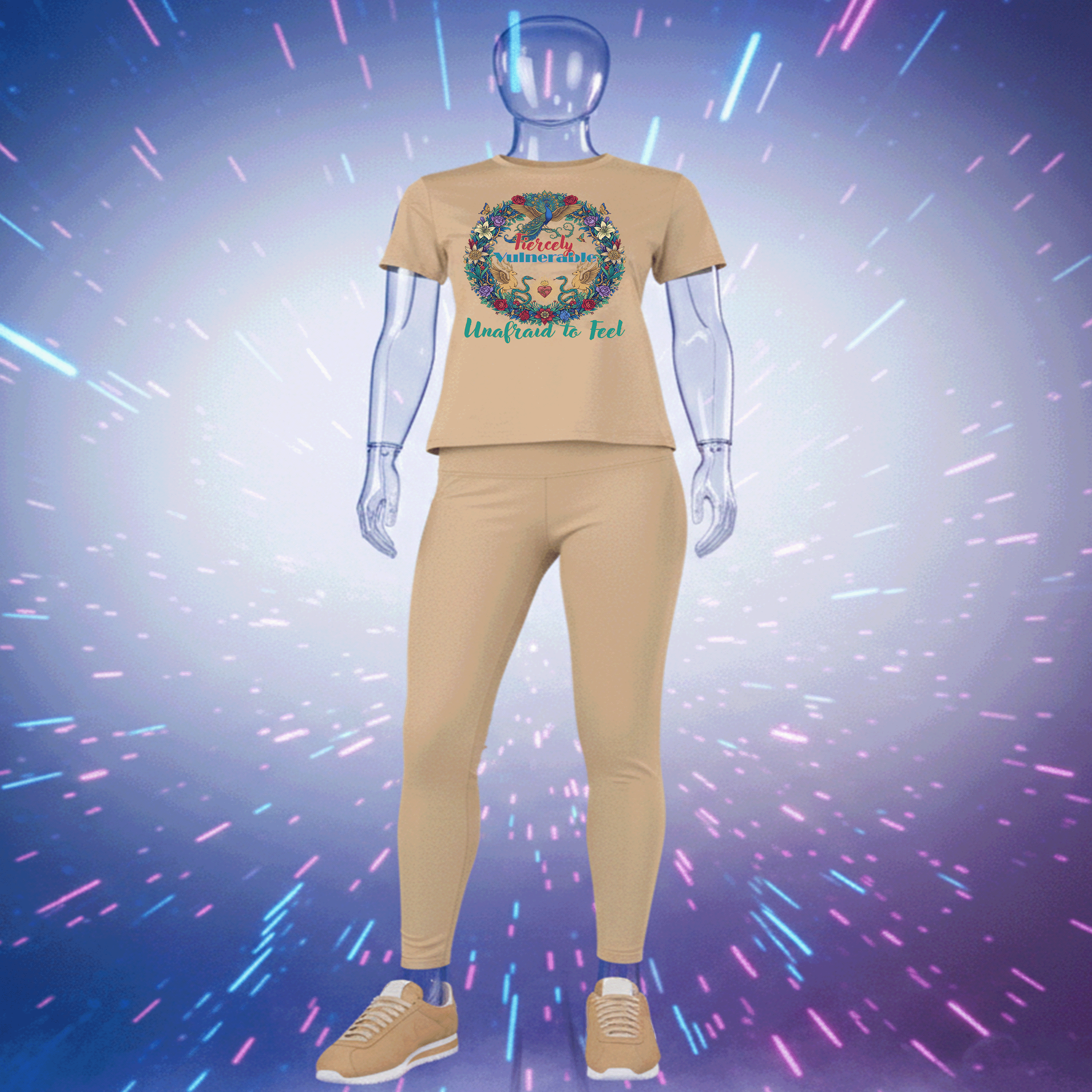 Fiercely Vulnerable Premium Tan Cotton Tee by Hyperphanta - Vanguard Streetwear Collection